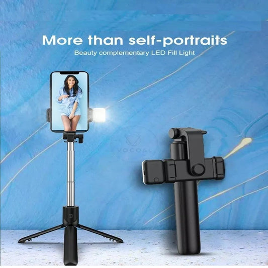 Selfie Stick With LED Light Mini Tripod Stand